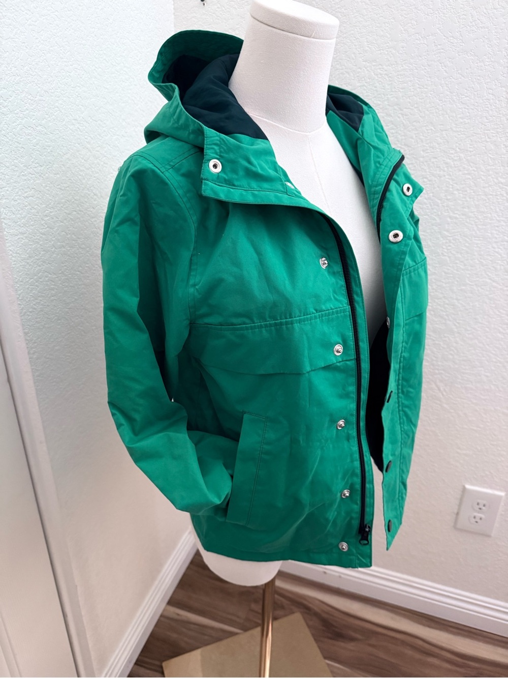 Old Navy Emerald Green Hooded Raincoat for Kids
